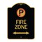 Signmission No Parking and Arrow Pointing Left and Right, Black & Gold Aluminum Sign, 18" x 24", BG-1824-24656 A-DES-BG-1824-24656 - alternate 1